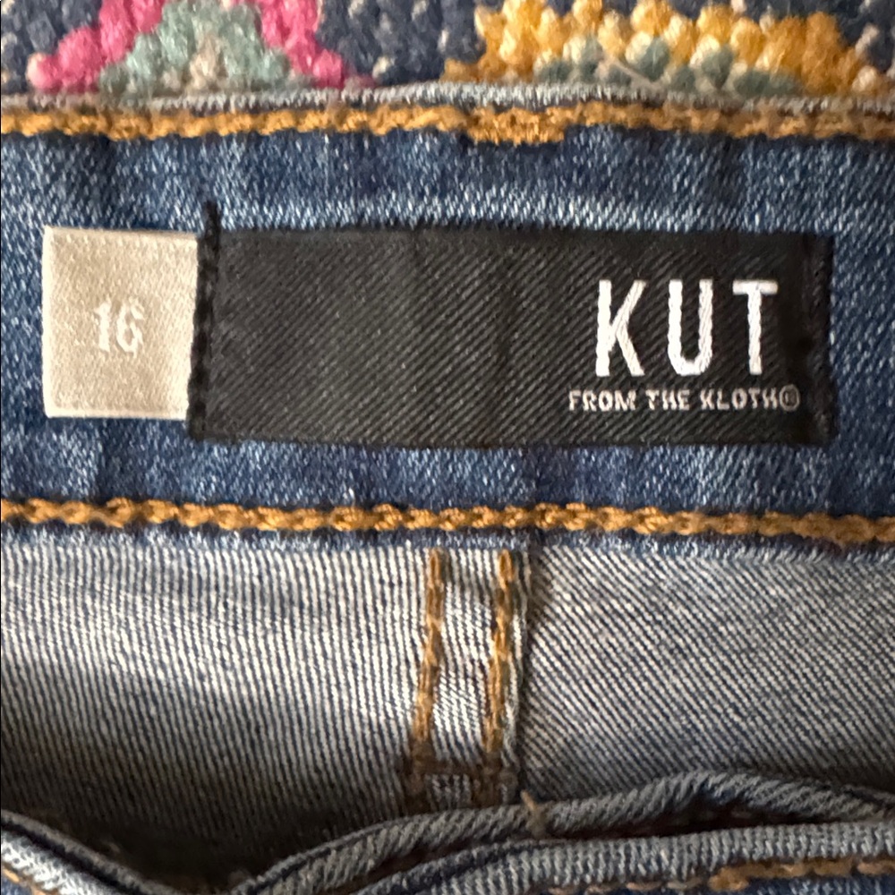 Kut from the Kloth Distressed Blue Boyfriend Jeans - Picture 3 of 6